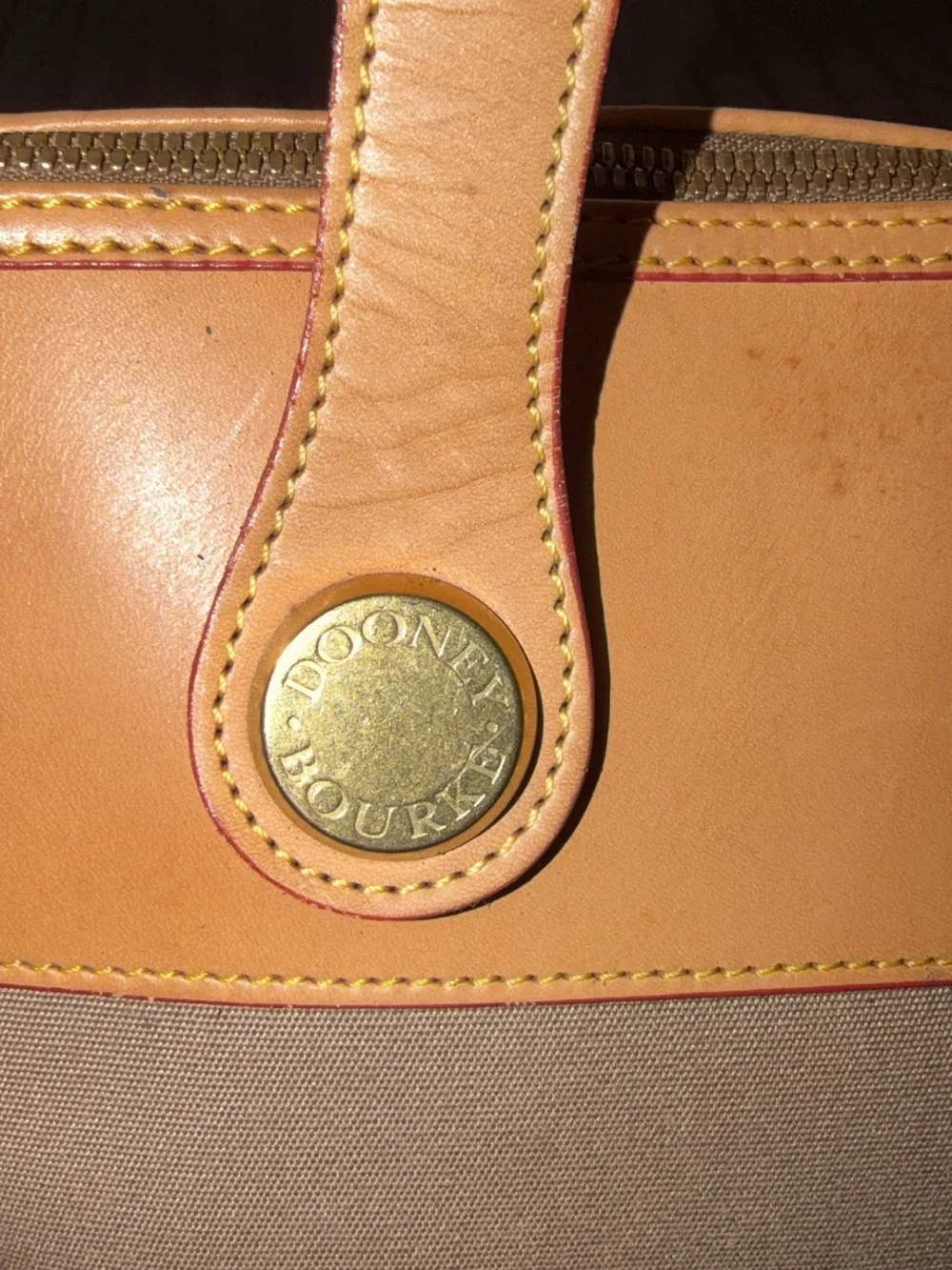 Vintage Dooney & Bourke Cabriolet Canvas Leather Dome Satchel